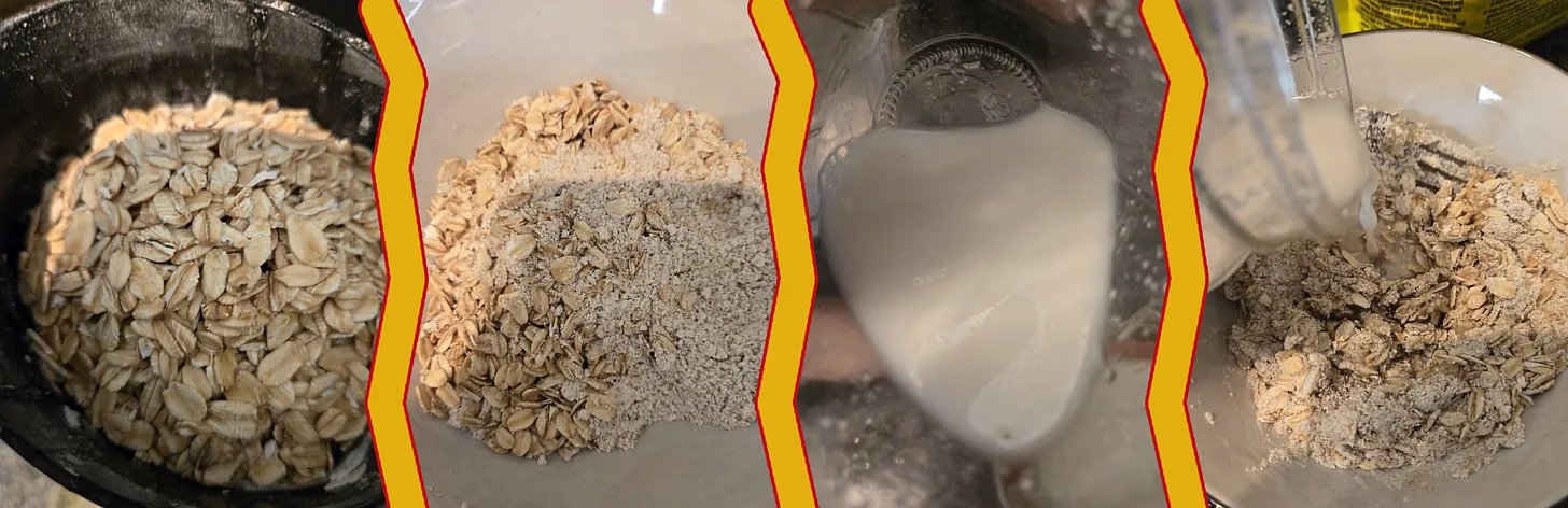 Making oat milk from scratch in seconds