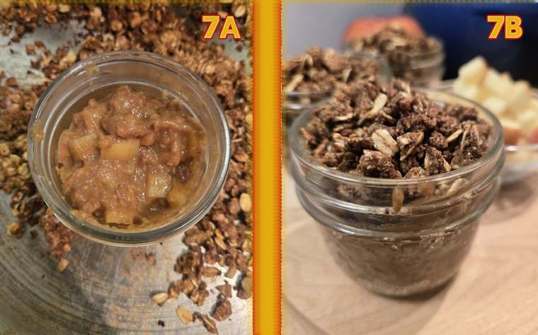 caramel apple crumble assemble the desset with crumble clusters