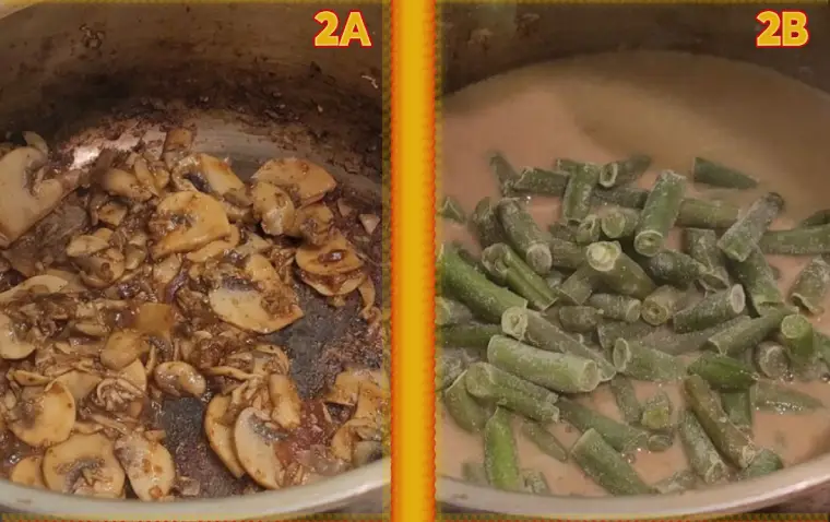 WFPB stovetop green bean casserole dump dinner holiday side dish making the casserole