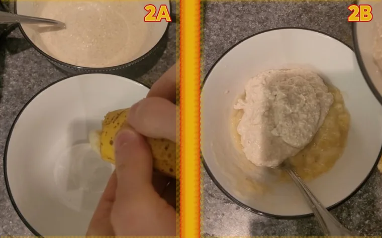 Banana cream hand pies & cookies smooshing banana