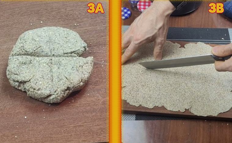 wfpb Vegan gluten free spinach and lentil ricotta cannelloni cutting the dough