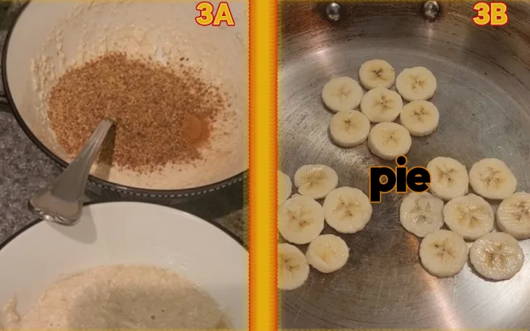Banana cream hand pies & cookies making pie in a pan