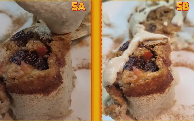 Cinnamon Apple-Raisin Rolls drizzle with wfpb icing