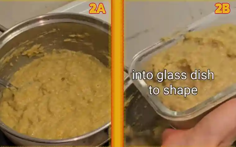 WFPB Lentil Tofu No Soy cooking and shaping