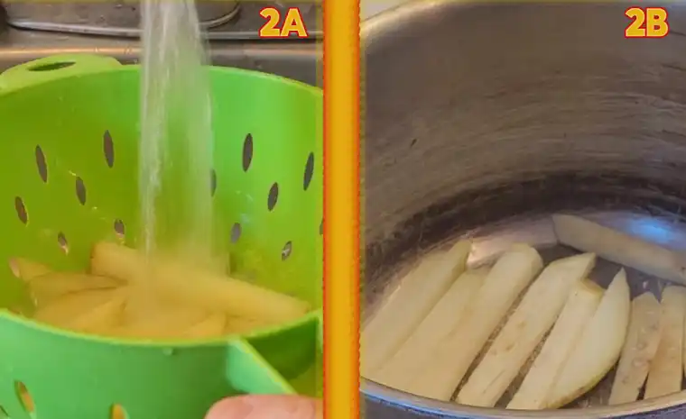 No Oil-free French Fries stovetop no bake blanch and dry fry
