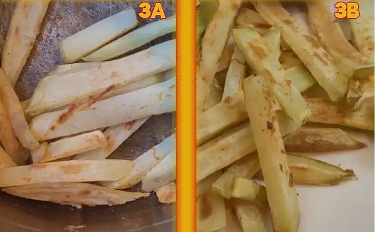No Oil-free French Fries stovetop no bake flipping and tossing the fries for perfect golden color