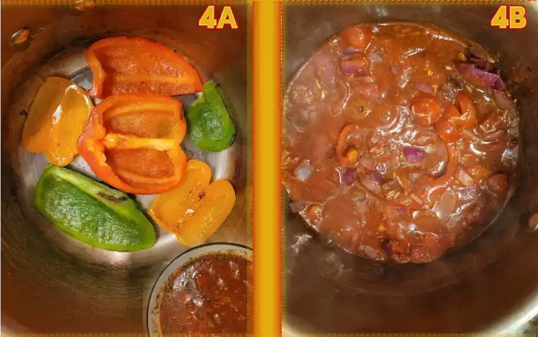 Adding the tomato sauce for Unstuffed Peppers stovetop Casserole